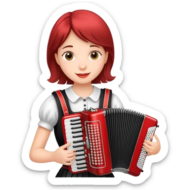The girl plays the accordion sticker