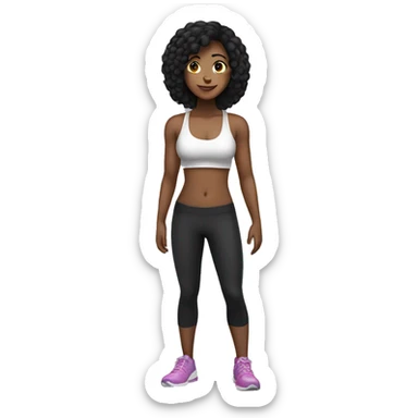Girl with fitness body and black hair sticker