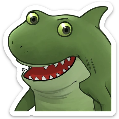 shark with T-shirt  sticker