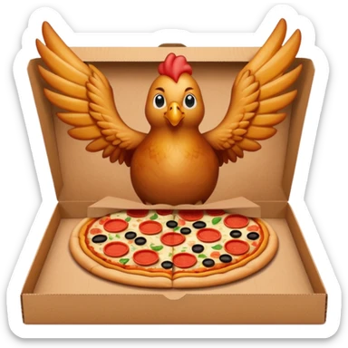 chicken wings and pizza box combo sticker