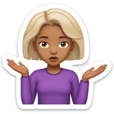 African American girl middle hair part shrugging sticker