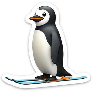Cute simple penguin skiing  sticker