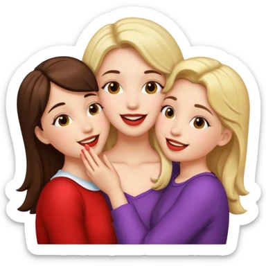 three girls kissing sticker