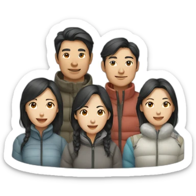 A group of 2 Asian women and 2 Asian men in the arctic sticker