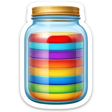Rainbow Layered Jar	S sticker