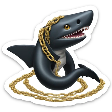 A black snake and a Shark , both rappers with gold chains sticker
