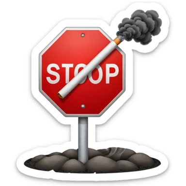 stop sign with cigarette, vape, or weed behind it sticker
