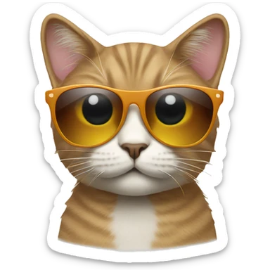 Cat with sunglasses sticker