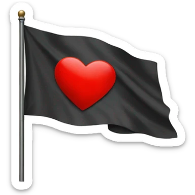A flag but a red heart as the mat sticker