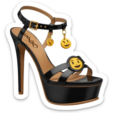 Ysl heel sandal TRIBUTE PLATFORM SANDAL black PATENT LEATHER emoji sticker