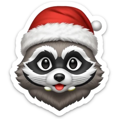 racoon santa sticker