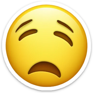 Round yellow emoji face with a bored expression, downturned mouth and tongue poking out sticker