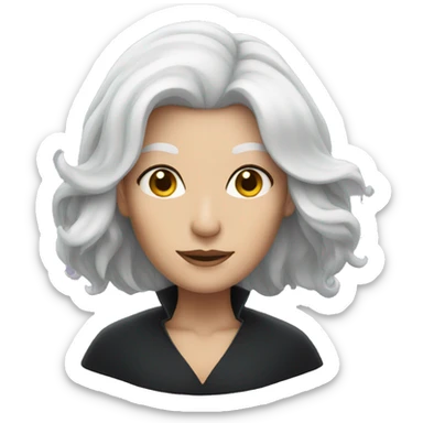 white hair woman witch sticker