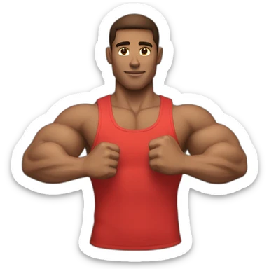 Fit Man With the biceps marked in red sticker