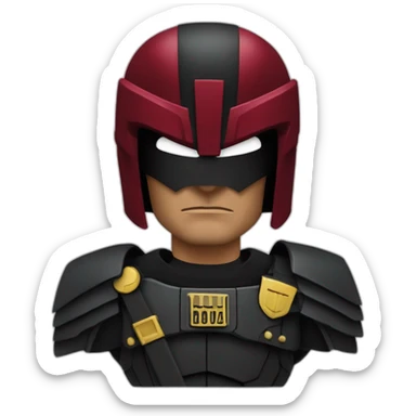 scary burgundy judge dredd sticker