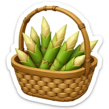 bamboo basket, bamboo shoots sticker