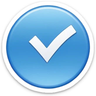 Blue circle  with a whitw check mark in the cenfer  sticker