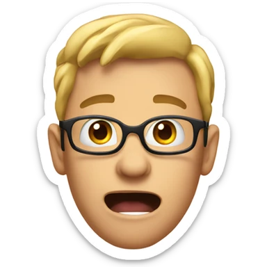 men or women with amazed reaction and hand pointing at right sticker