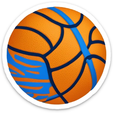 Orange and blue basketball sticker