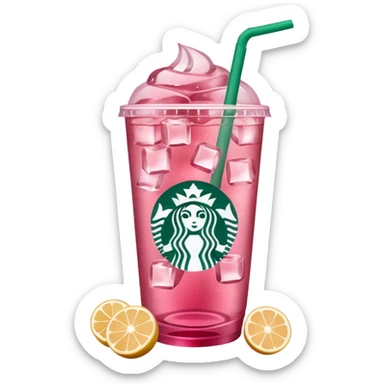 pink iced tea Starbucks drink sticker