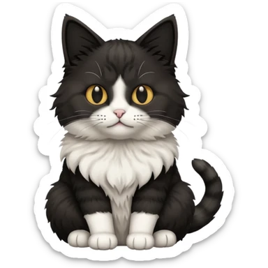 cat black and white sticker