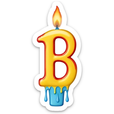 Birthday candles with the shape of the number 15 sticker