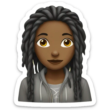 Girl with dreadlocks sticker