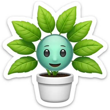 air purification emoji with a plant and fresh air symbol sticker