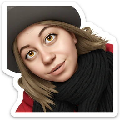 smiling girl in hat portrait sticker
