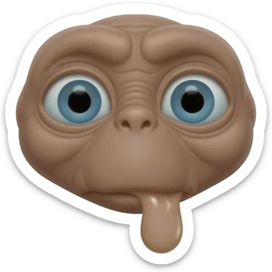 E.T. The Extra-Terrestrial from the movie puking sticker