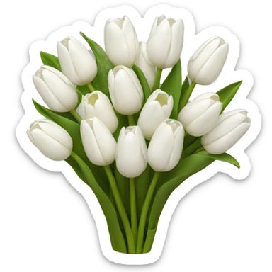 white tulip bouquet  sticker