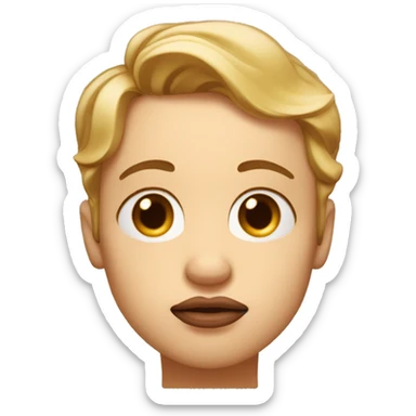 puckered lips - sharp jaw - squinted eyes - raised eyebrow sticker