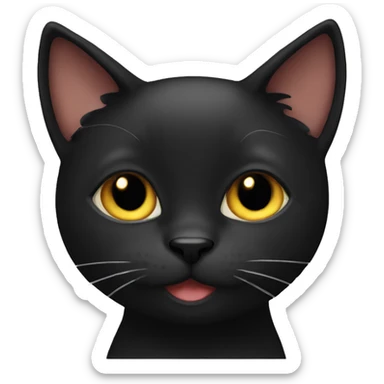 Black cat cute  sticker