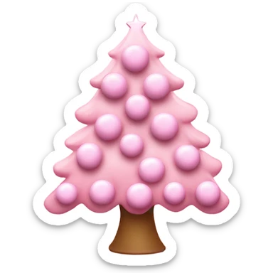 Light pink christmas tree with shiny balls on it  sticker