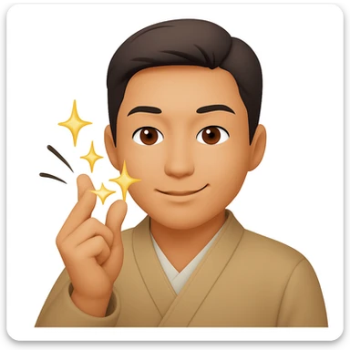 Add dynamic finger snap motion lines and sparkles to emphasize the snapping action, keep the emoji style and original colors. sticker