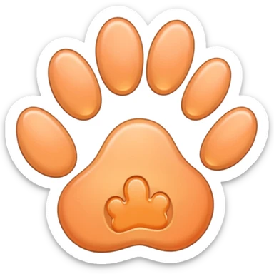 a very light pale pastel apricot pawprint sticker