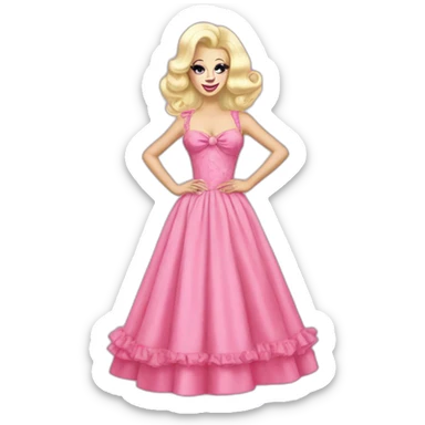 Trixie Mattel pink dress sticker
