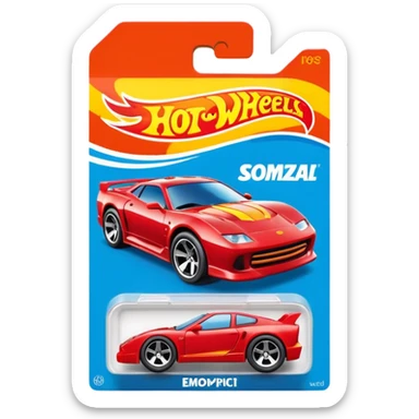 Hot Wheels car in package sticker