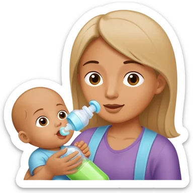 My face feeding baby bottle sticker