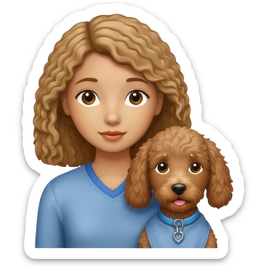 Girl with a Labradoodle  sticker