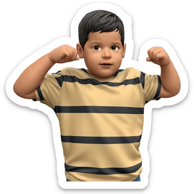 boy in striped shirt sticker