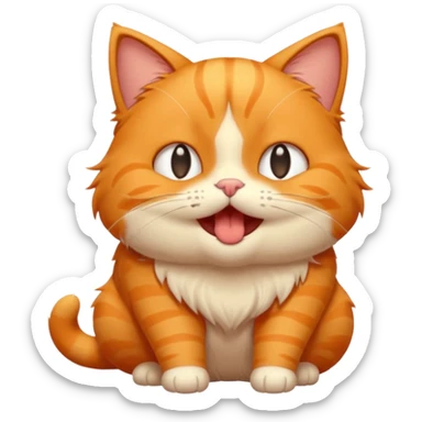 Cute, sleepy orange cat emoji for Discord, droopy eyes, tiny yawn, fluffy fur, cartoonish chibi style, clear at small size.
 sticker