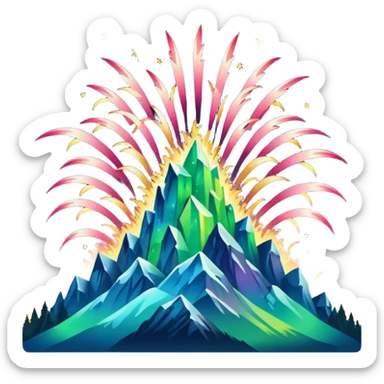 something that represents the aurora borealis lights and fireworks sticker