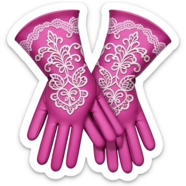 victorian gloves lace pattern pink sticker