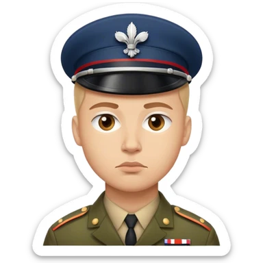 photorealistic serious french soldier sticker