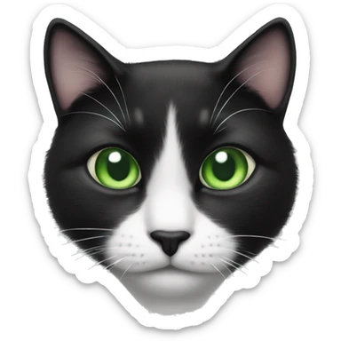 Black and white cat with big green eyes take heart  sticker
