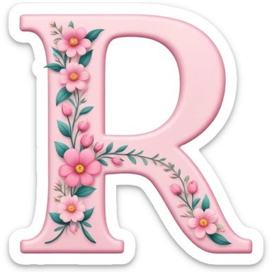 Pink romantic alphabet letter sticker