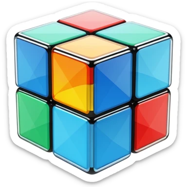 Transparent glass Rubix cube sticker