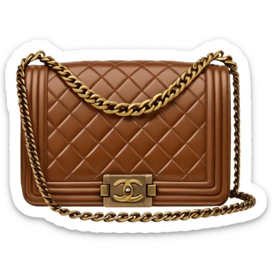 chanel le boy brown bag sticker