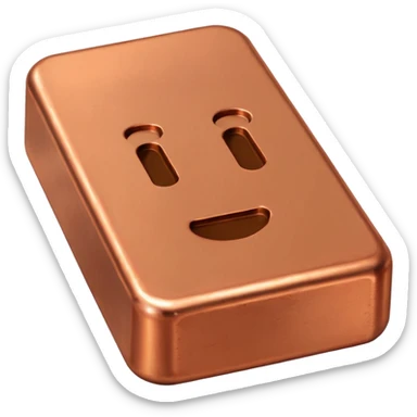 Create an Android-style emoji of a copper ingot. Make it simple, flat, and cartoon-like with solid copper colors, no shine, no reflections, no gradients, and absolutely no faces or expressions. Keep the design clean, rounded, and consistent with modern Android emoji aesthetics.

 sticker